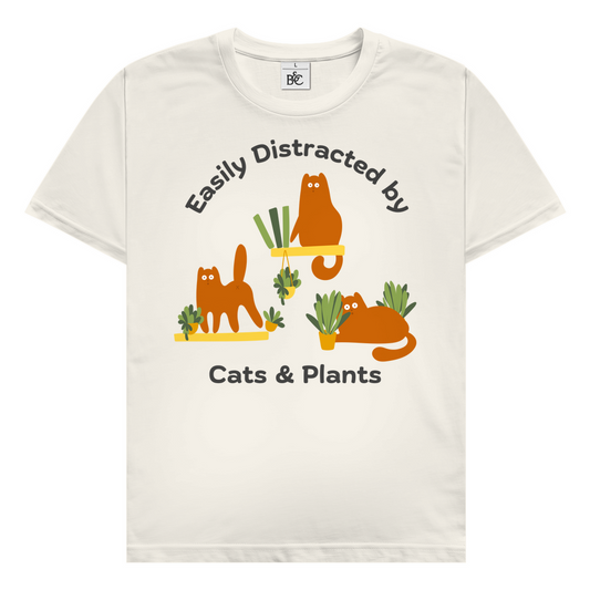 Easily distracted by cats & plants T-Shirt